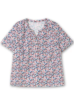 Tunika aus Crêpe mit Herzchen-Alloverdruck