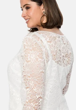 Tunika aus fein glänzender Spitze, mit Innentop