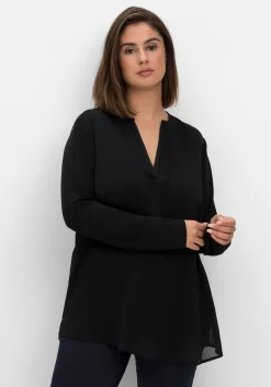 Tunika im Lagenlook aus Chiffon und Jersey