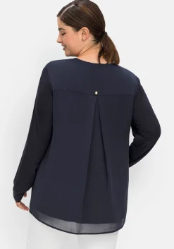 Tunika im Lagenlook aus Chiffon und Jersey