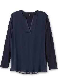 Tunika im Lagenlook aus Chiffon und Jersey