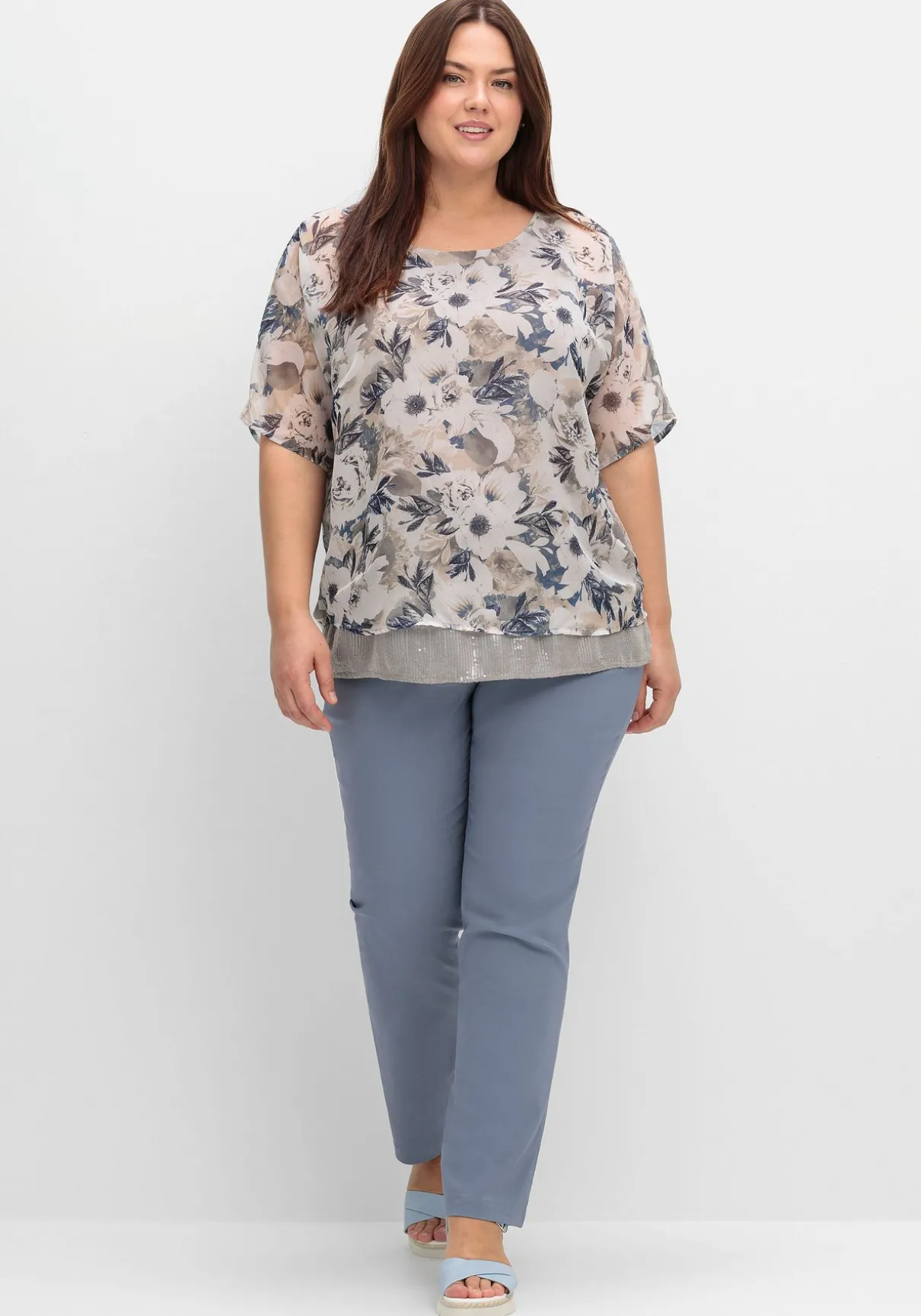 Tunika im Lagenlook, mit Paillettensaum