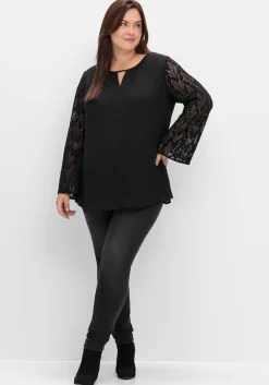 Tunika im Lagenlook, mit Spitzenärmeln