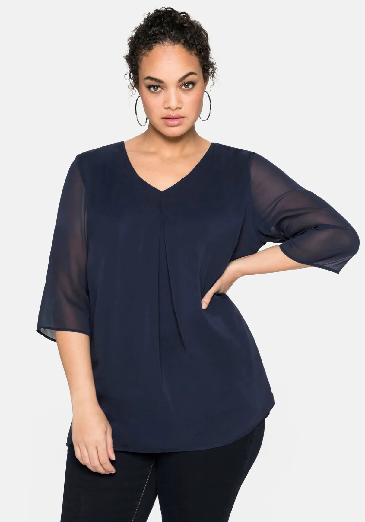 Tunika im Layerlook, mit Chiffon