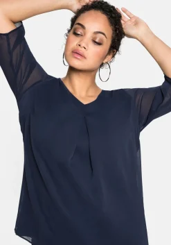 Tunika im Layerlook, mit Chiffon