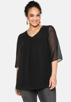 Tunika im Layerlook, mit Chiffon