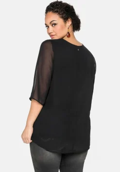 Tunika im Layerlook, mit Chiffon