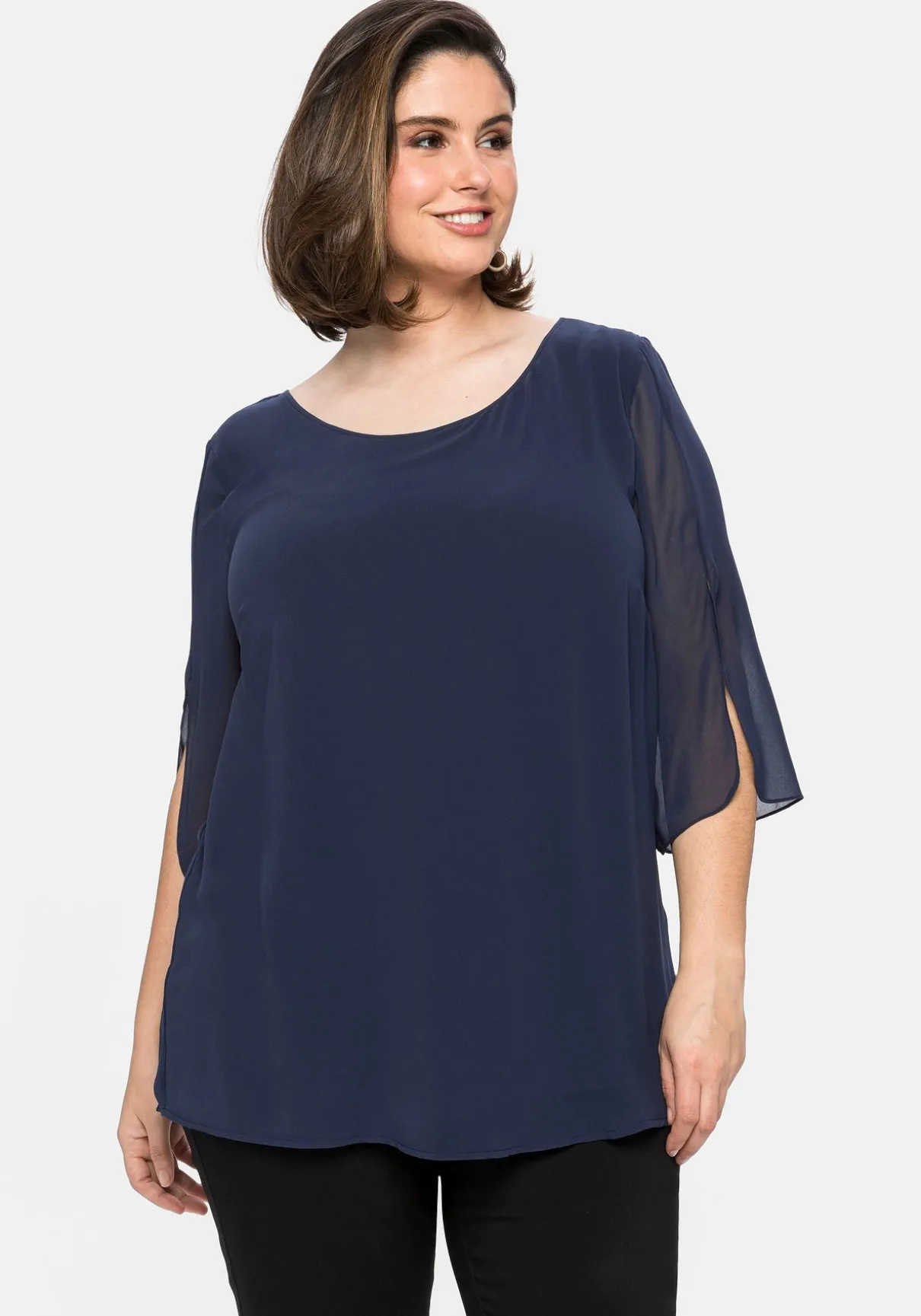 Tunika im Layerlook mit Chiffon