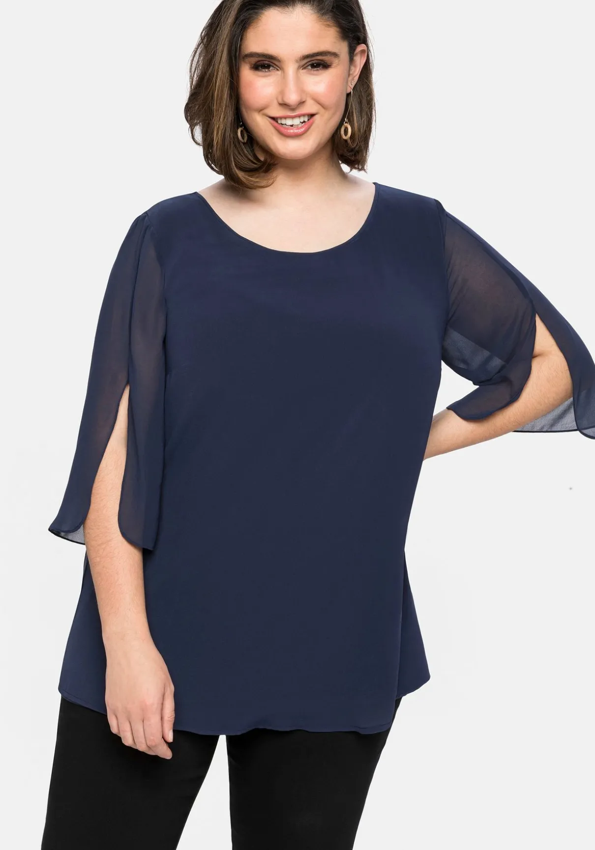 Tunika im Layerlook mit Chiffon