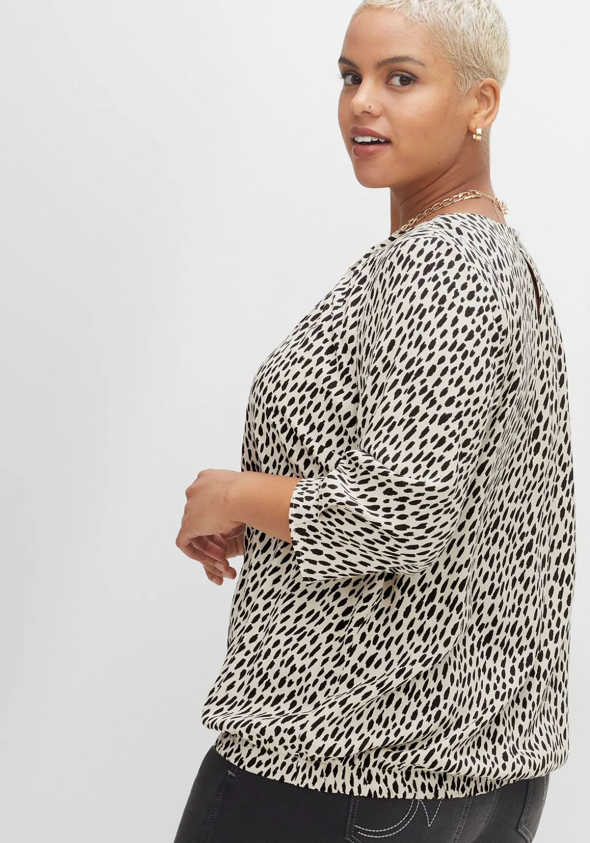 Tunika im Leo-Print, mit Saum-Gummizug