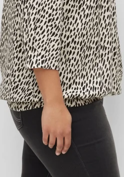 Tunika im Leo-Print, mit Saum-Gummizug