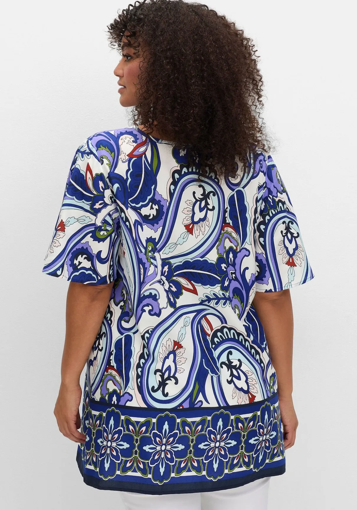 Tunika in A-Linie, im Mustermix, mit Flügelärmeln