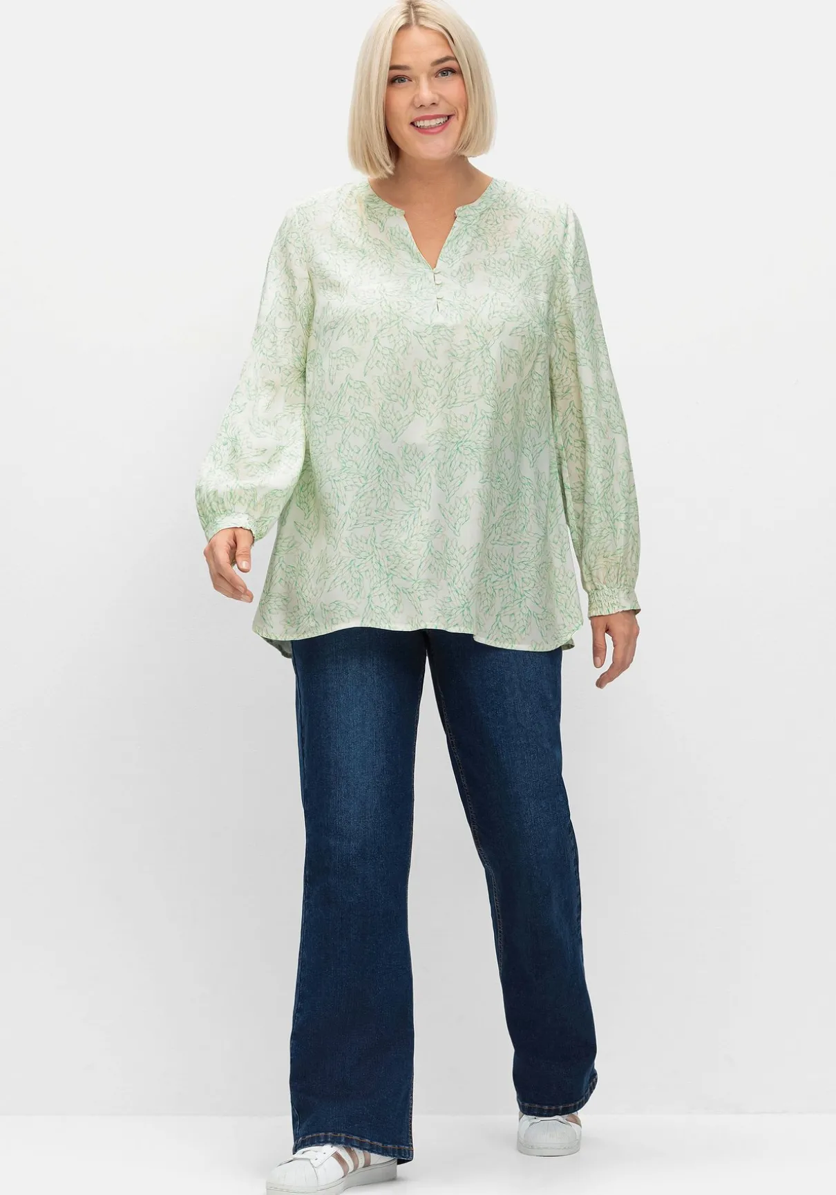 Tunika in A-Linie, mit Alloverdruck