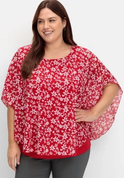 Tunika in Layeroptik, mit Blumenprint