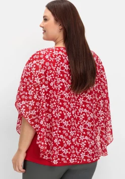 Tunika in Layeroptik, mit Blumenprint