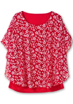 Tunika in Layeroptik, mit Blumenprint