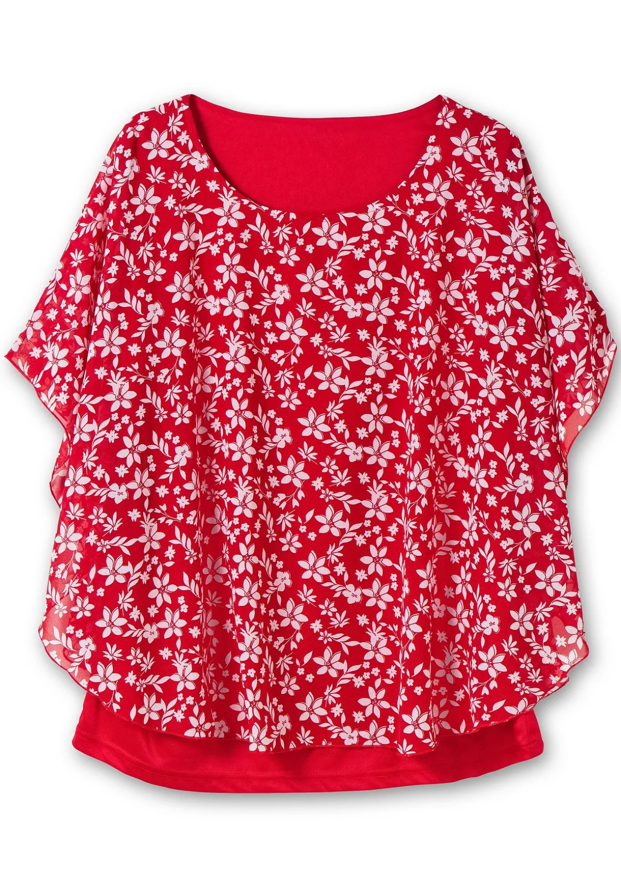 Tunika in Layeroptik, mit Blumenprint