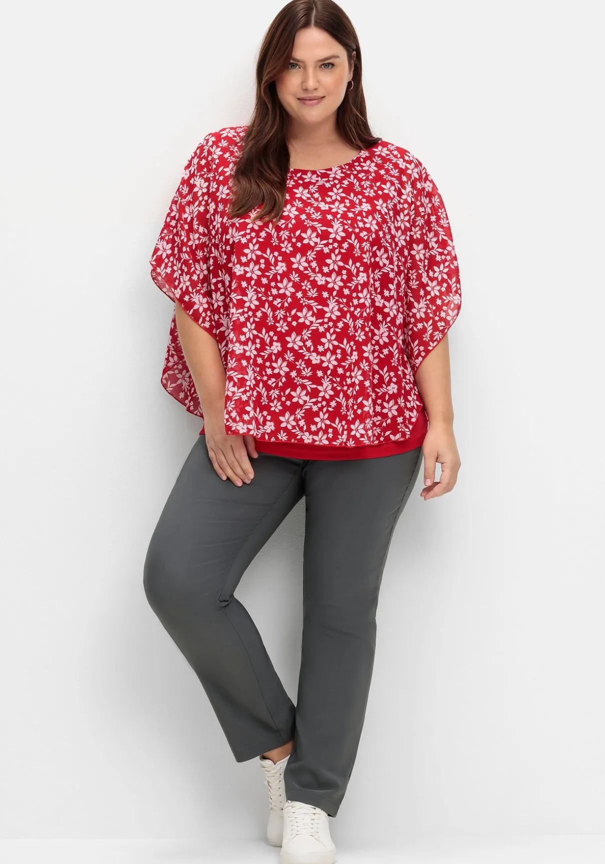 Tunika in Layeroptik, mit Blumenprint