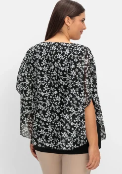 Tunika in Layeroptik, mit Blumenprint