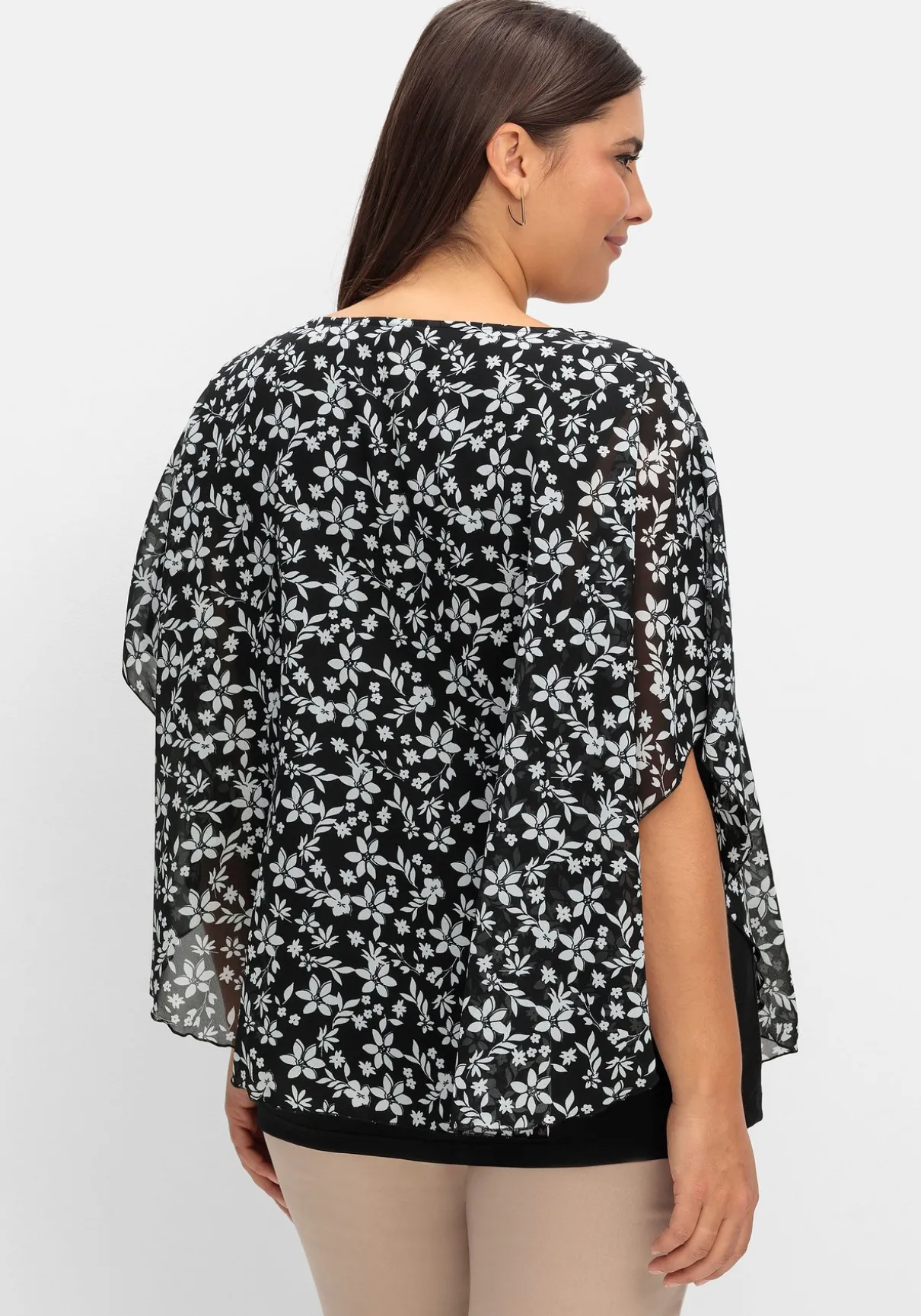 Tunika in Layeroptik, mit Blumenprint