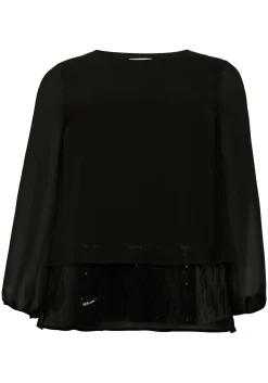 Tunika 2-in-1 Optik, mit Pailletten am Saum, aus Chiffon