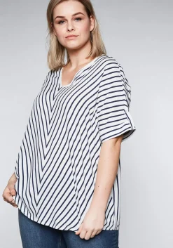 Tunika in Oversized-Form mit Streifen