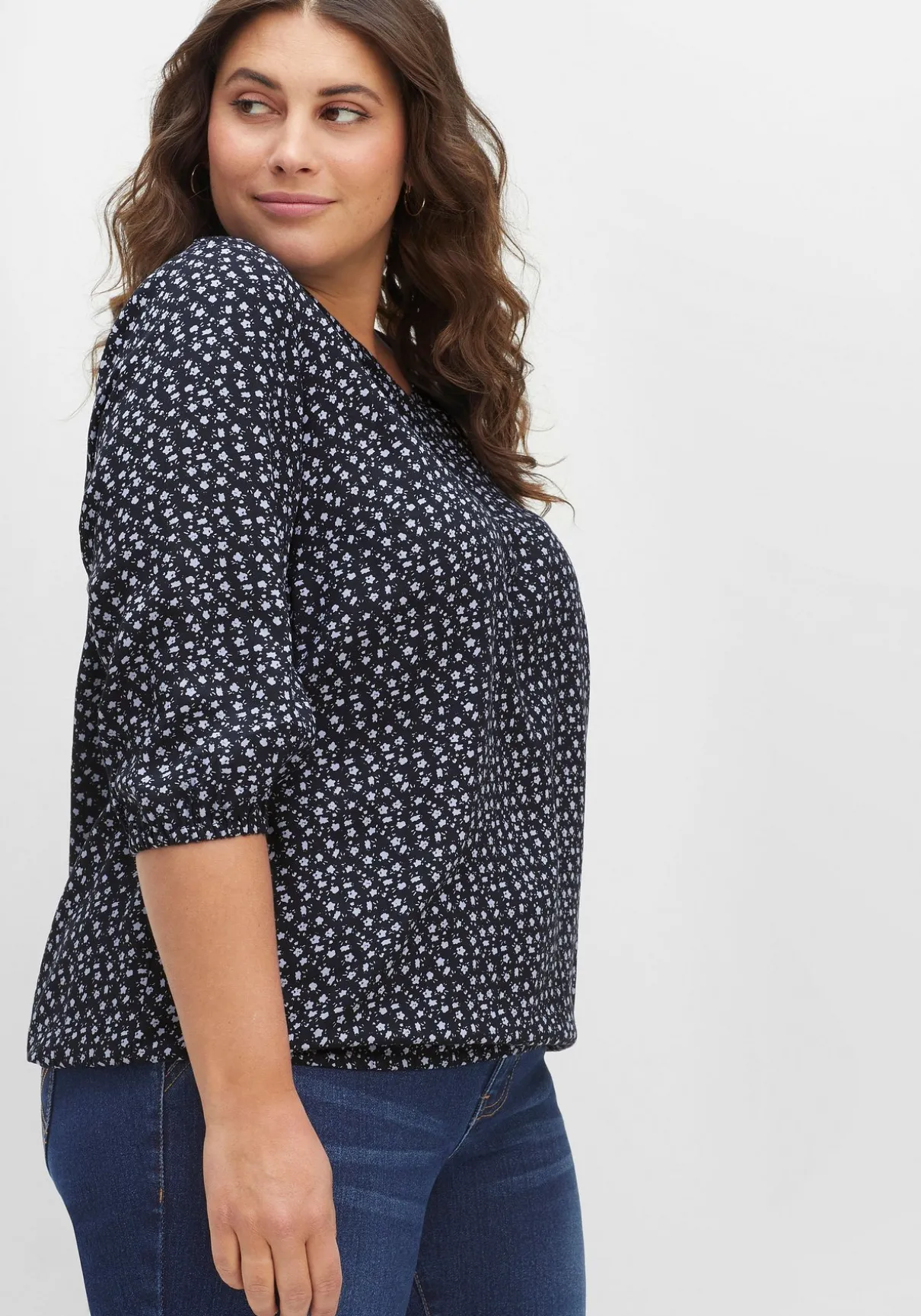 Tunika in Schlupfform, mit Blumenprint