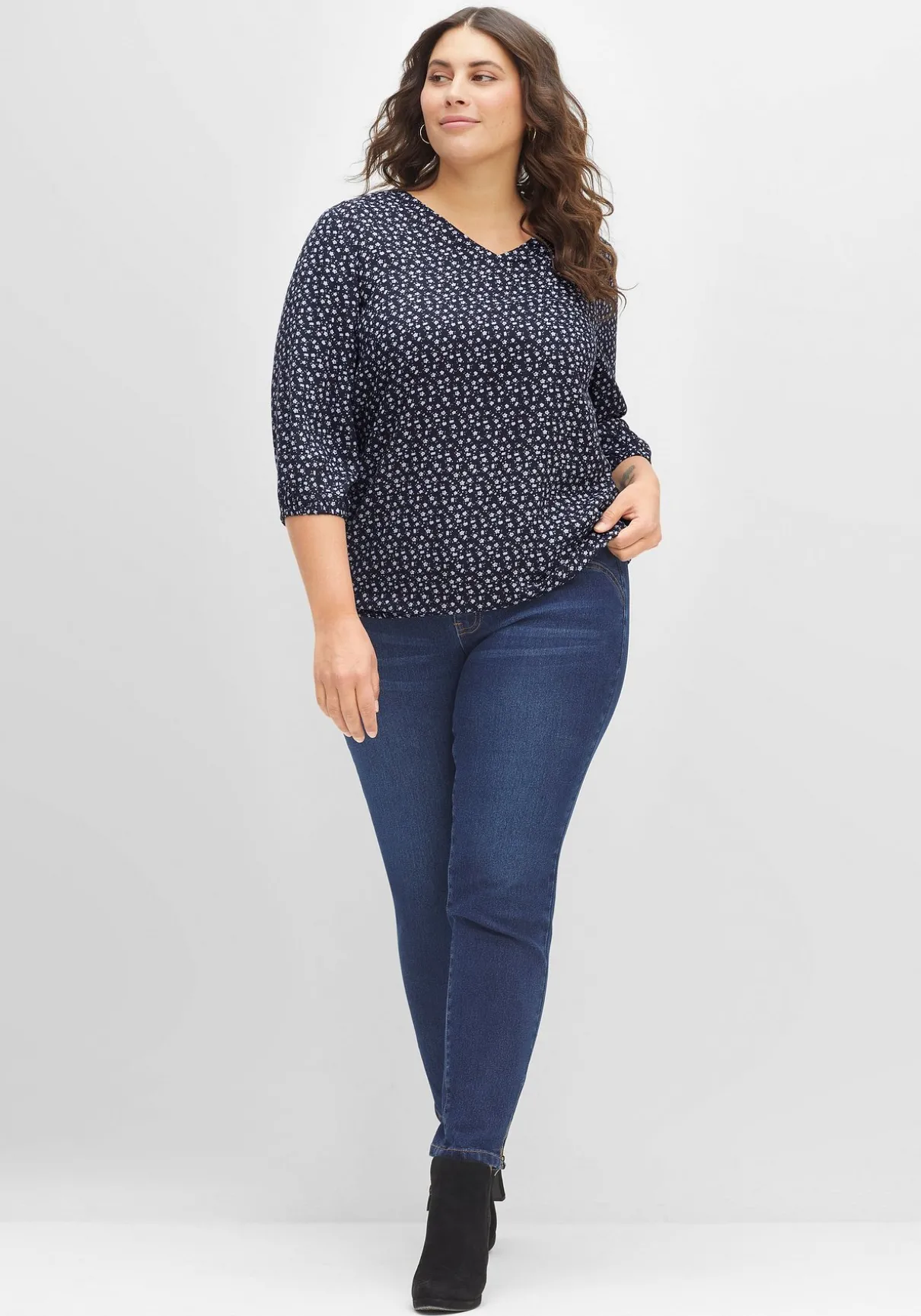 Tunika in Schlupfform, mit Blumenprint