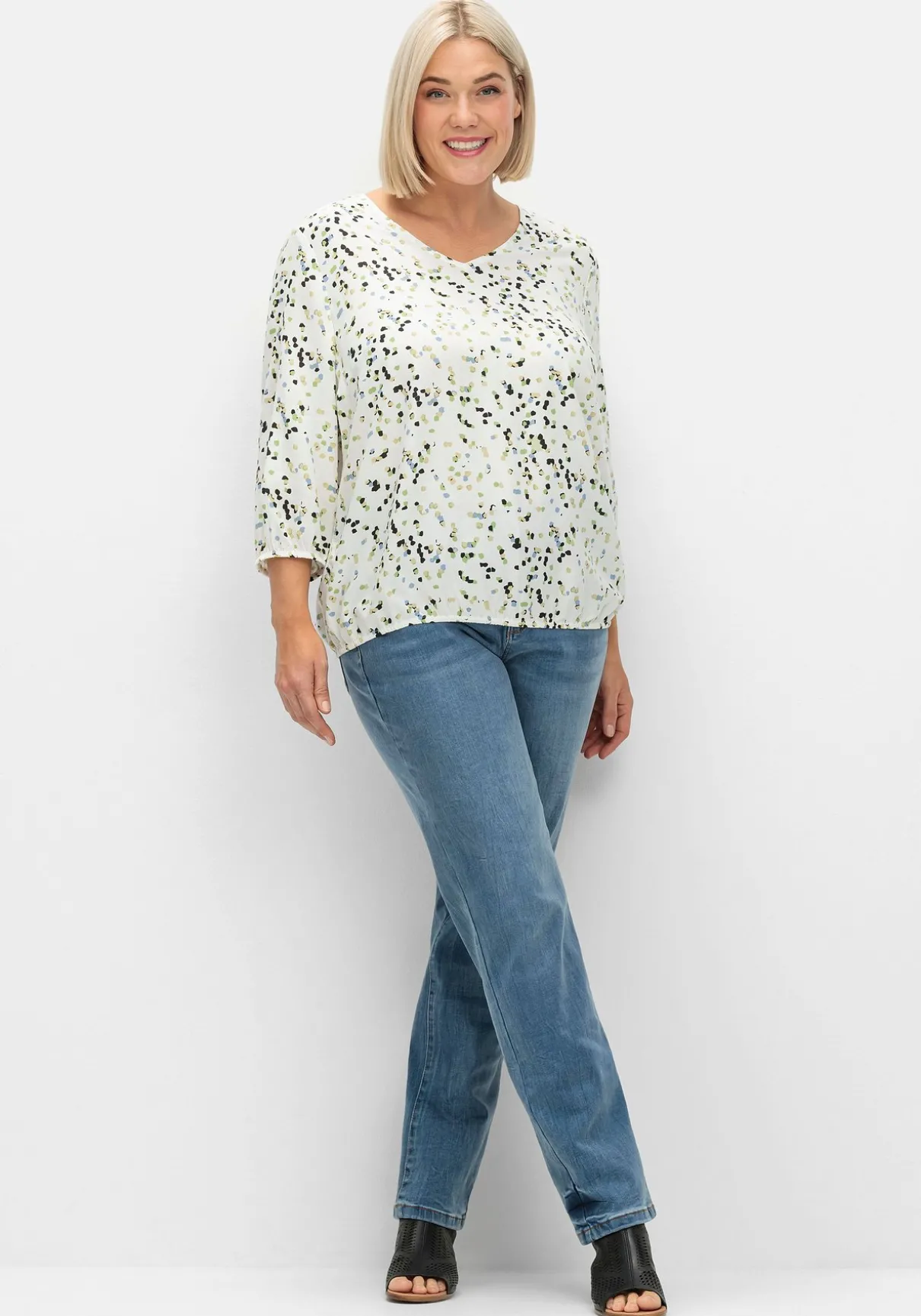 Tunika in Schlupfform, mit Blumenprint