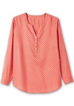 Tunika mit Alloverdruck und Krempelärmeln