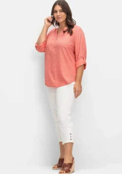 Tunika mit Alloverdruck und Krempelärmeln