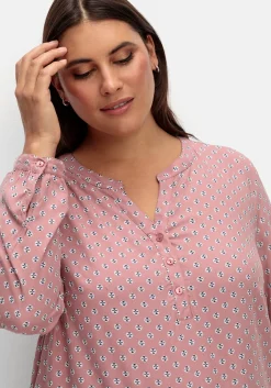 Tunika mit Alloverdruck und Knopfleiste