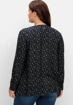 Tunika mit Alloverdruck und Kellerfalte