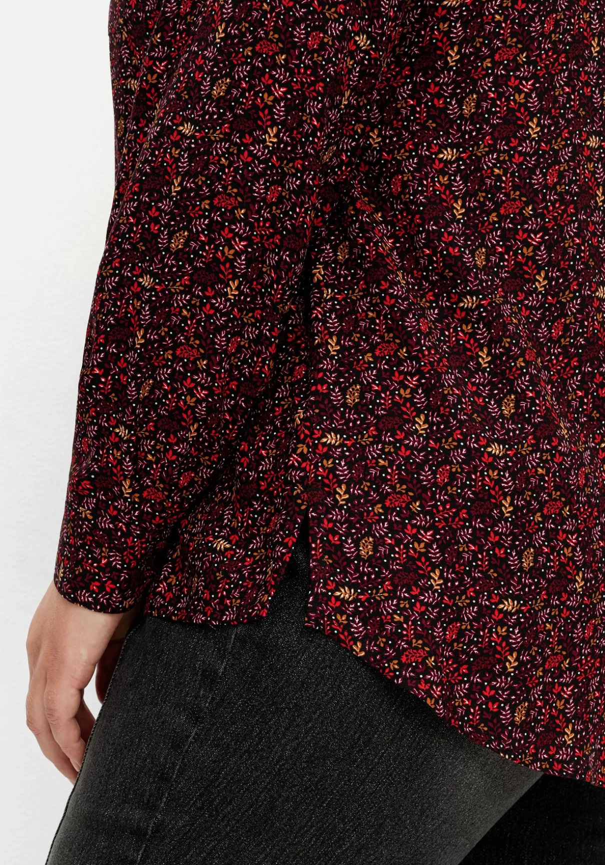 Tunika mit Alloverprint und Knopfleiste