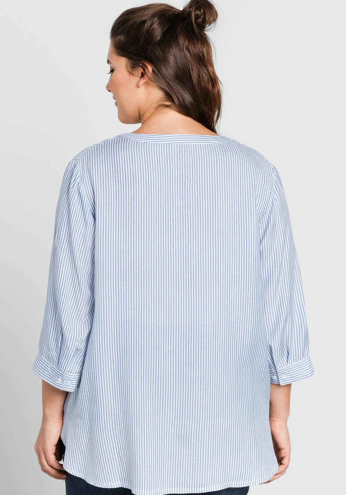 Tunika mit 3/4-Arm und gerundetem Saum