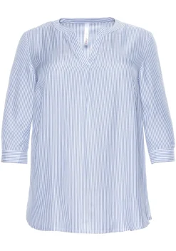 Tunika mit 3/4-Arm und gerundetem Saum