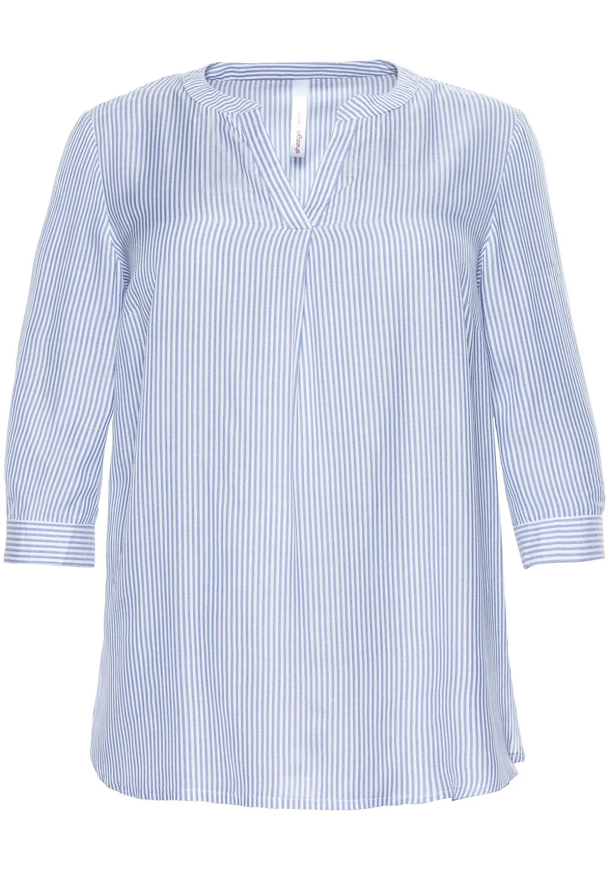 Tunika mit 3/4-Arm und gerundetem Saum