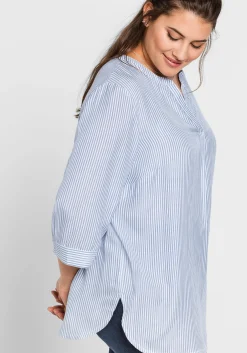 Tunika mit 3/4-Arm und gerundetem Saum