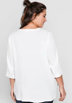 Tunika mit 3/4-Arm und gerundetem Saum