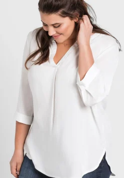 Tunika mit 3/4-Arm und gerundetem Saum