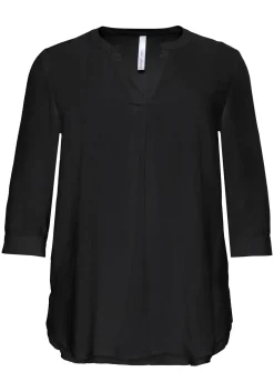 Tunika mit 3/4-Arm und gerundetem Saum