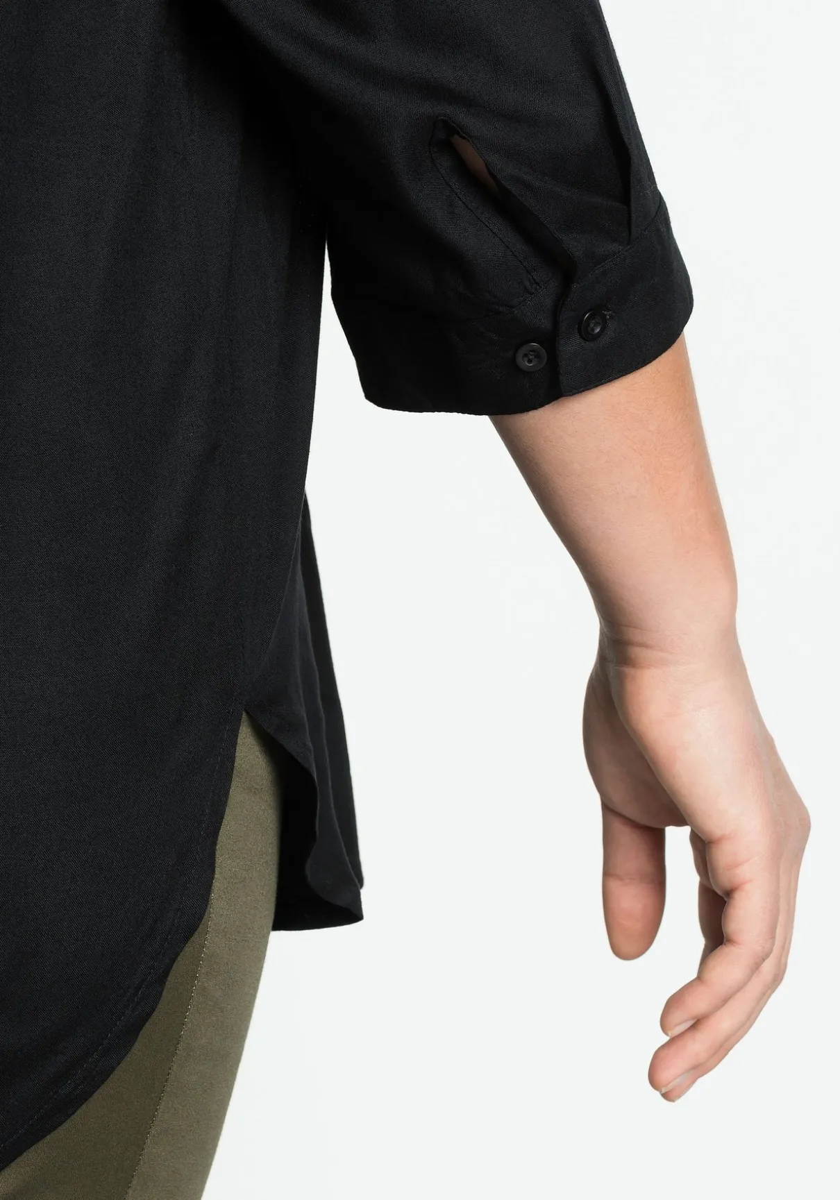 Tunika mit 3/4-Arm und gerundetem Saum