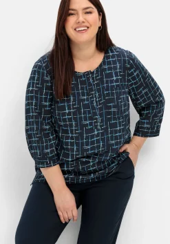 Tunika mit 3/4-Arm und grafischem Alloverprint