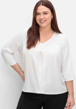 Tunika mit 3/4-Arm und Plisseefalten hinten