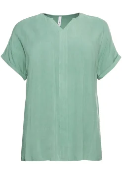 Tunika mit Blende vorn und Lochstrick im Rücken