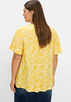 Tunika mit Blütenprint und V-Ausschnitt