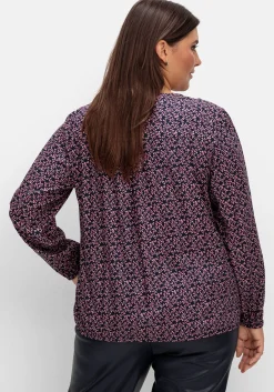 Tunika mit Blätter-Alloverdruck, aus Viskose