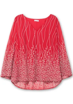 Tunika mit Blumendruck, in Chiffon-Qualität