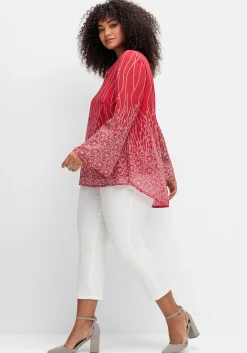 Tunika mit Blumendruck, in Chiffon-Qualität