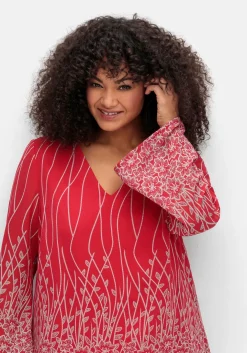 Tunika mit Blumendruck, in Chiffon-Qualität